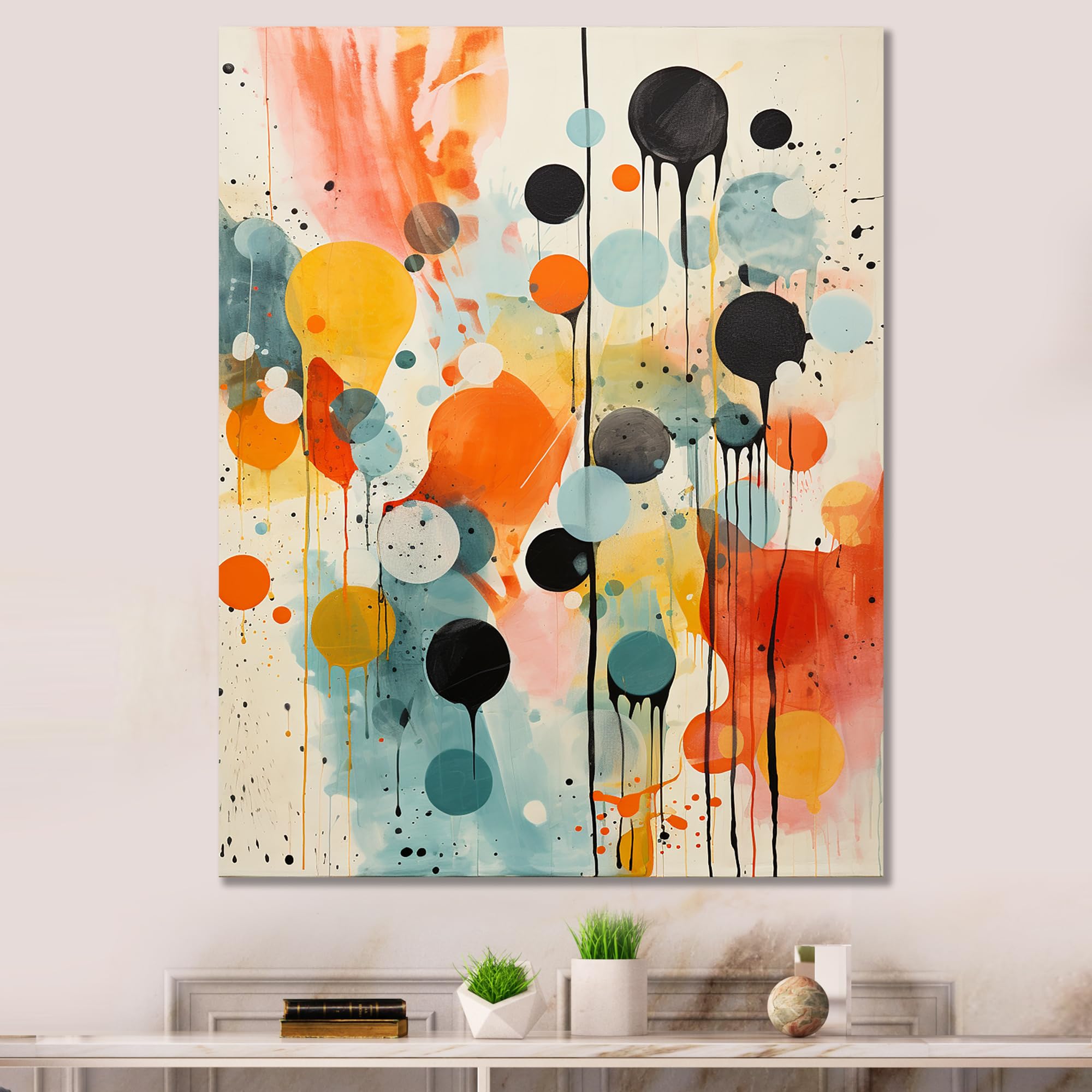Amazon.com: DesignQ Midcentury wall art, Atomic Abstraction